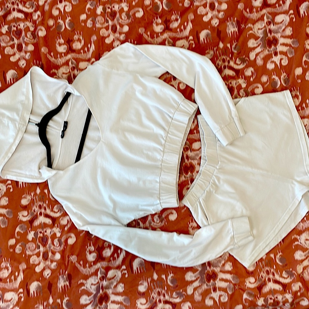 2 Piece White Lounge Set